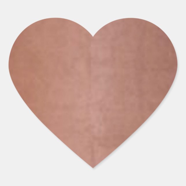 Plain Golden Copper Brown Heart Sticker (Front)