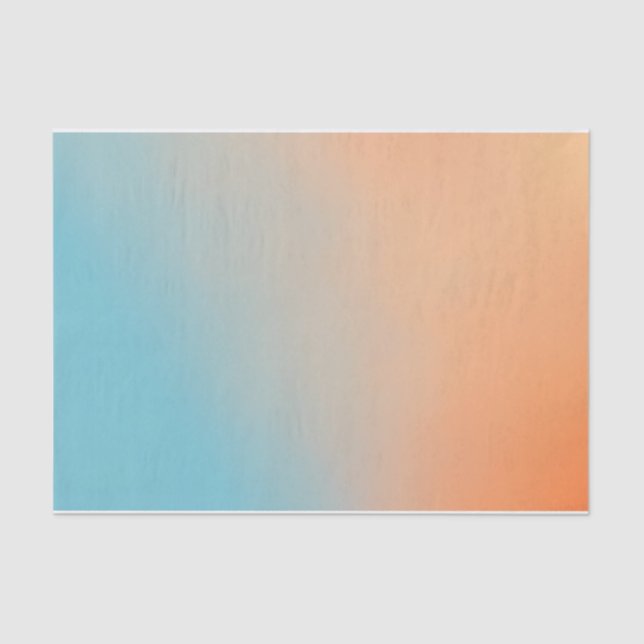 Plain Gradient Sky Blue and Orange  Tissue Paper (Front)