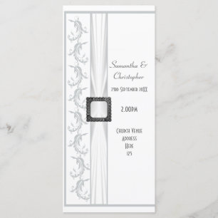 Plain gray and white church wedding program