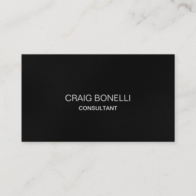 Plain Gray Black Professional Business Card (Front)