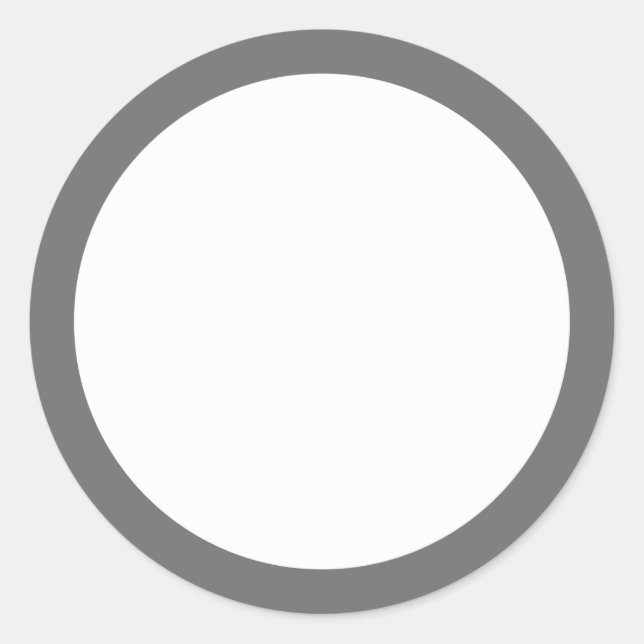 Plain gray border blank classic round sticker (Front)