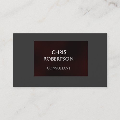 Plain Gray Dark Red Attractive Business Card