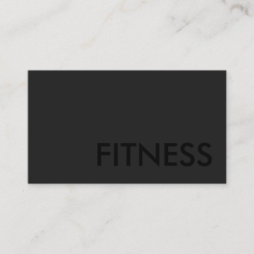 Plain Gray Fitness Modern Black Out Business Card