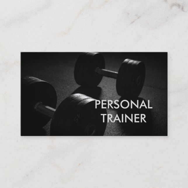 Plain Gray Fitness Modern Personal Trainer Business Card (Front)