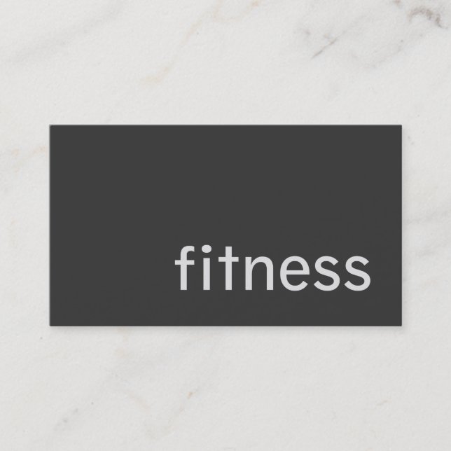 Plain Gray Fitness Personal Trainer Business Card (Front)