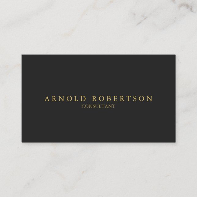 Plain Gray Gold Professional Business Card (Front)