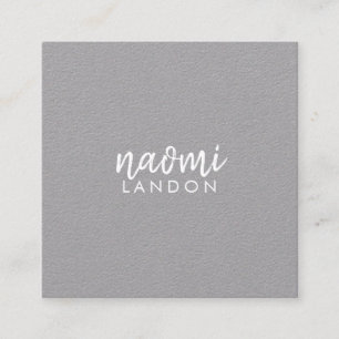 Plain gray kraft modern square minimalist simple business card