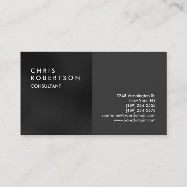 Plain Gray Modern Creative Business Card (Front)