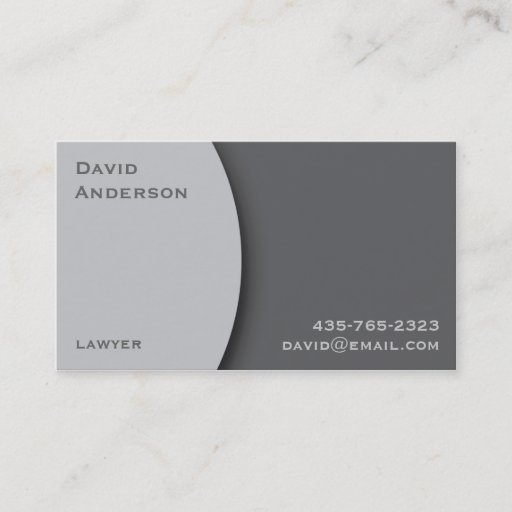 Customizable Plain Gray Professional Business Card