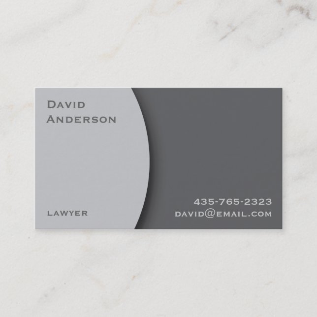Plain Gray Professional Business Card (Front)
