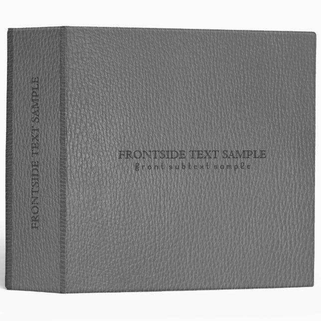 Plain Gray Tones Faux Leather Look Binder (Front/Spine)