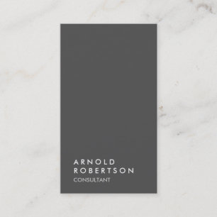 Plain Gray Trendy Consultant Business Card