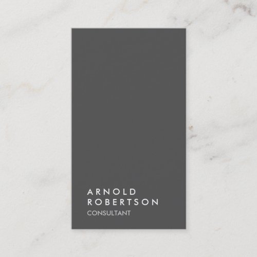 Plain Gray Trendy Consultant Business Card