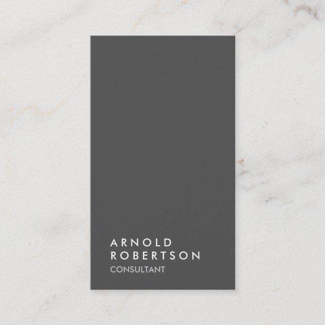 Plain Gray Trendy Consultant Business Card (Front)