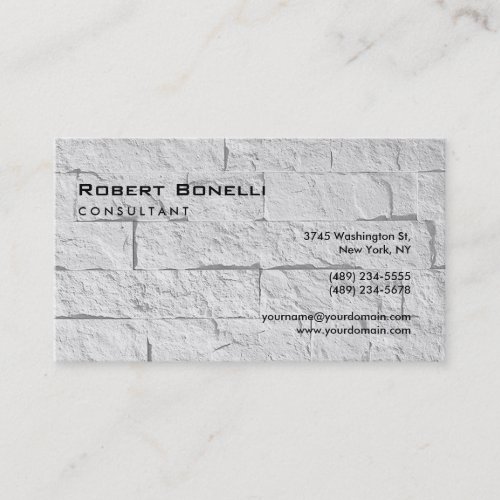 Plain Gray Wall Brick Consultant Business Card