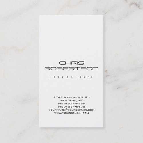 Plain Gray White Attractive Business Card