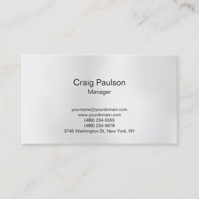 Plain Gray White Lights Manager Business Card (Front)