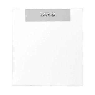 Plain Gray White Simple Modern Name Edit Notepad