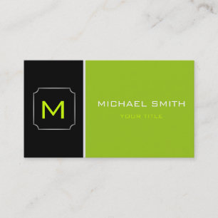 Plain Green and Black Elegant Professional Modern Business Card