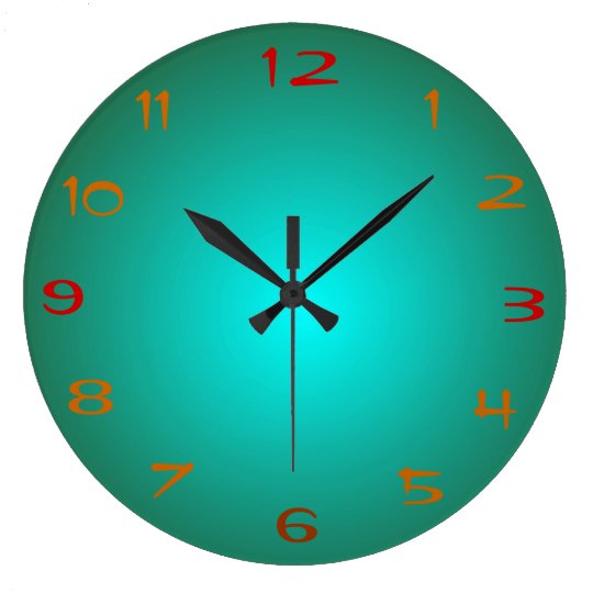 Plain Green/Aqua Illuminated Design>Kitchen Clocks
