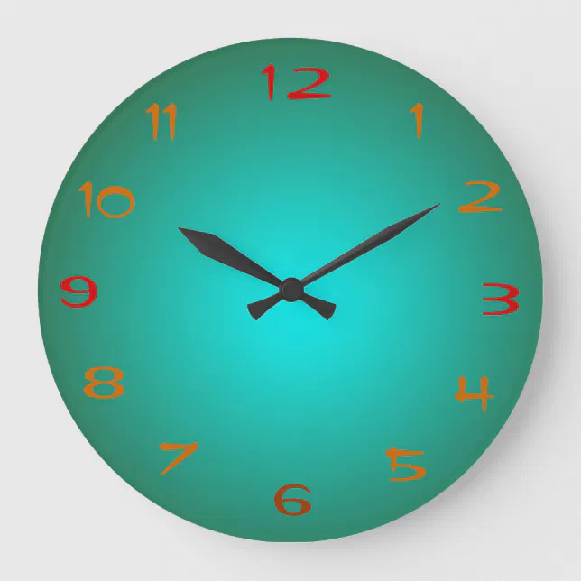 Plain Green/Aqua Illuminated Design>Kitchen Clocks Zazzle