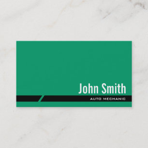 Plain Green Auto Mechanic Business Card