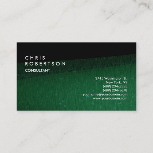 Plain Green Black Modern Creative Business Card