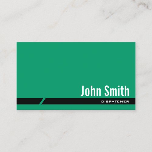 Plain Green Black Stripe Dispatcher Business Card