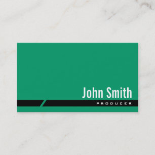 Plain Green Black Stripe Producer Business Card