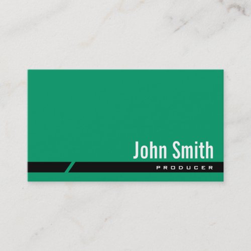 Plain Green Black Stripe Producer Business Card