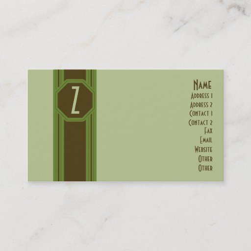 Customizable Plain Green &amp; Brown Business Card