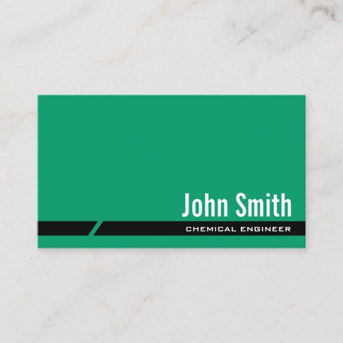 Plain Green Chemical Engineer Business Card