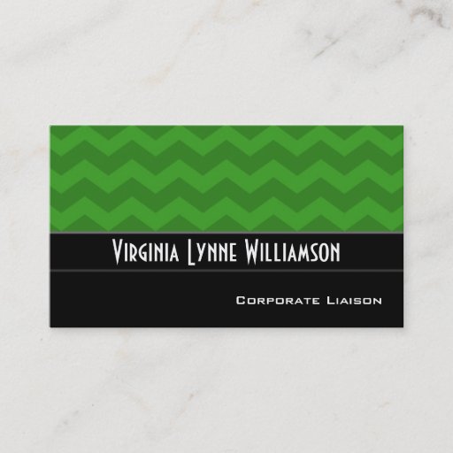 Customizable Plain Green Chevron Modern Business Cards