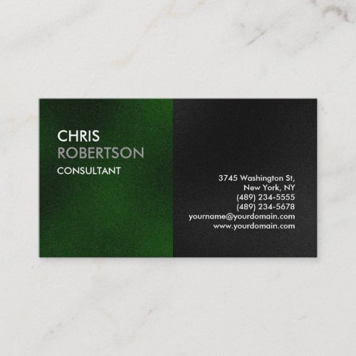 Plain Green Gray Attractive Charm Business Card