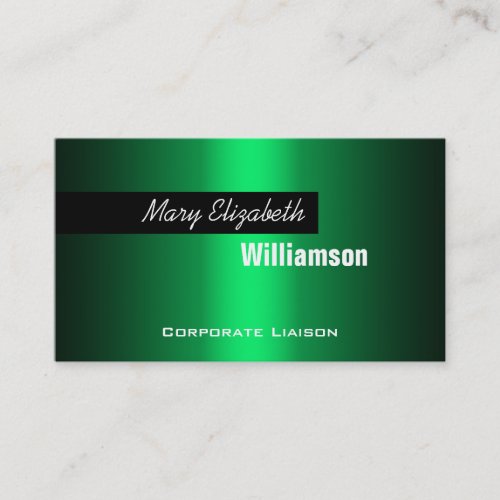 Plain Green Modern Professional Business Cards