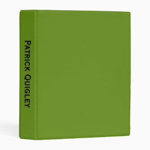 Plain Green Personalized Spine Mini Binder