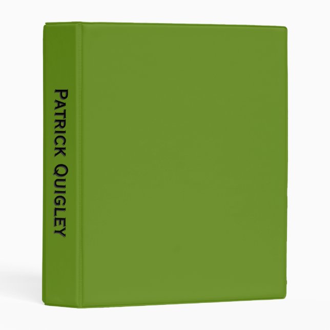 Plain Green Personalized Spine Mini Binder (Front/Spine)