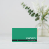 Plain Green Plastic Surgeon Business Card (Standing Front)