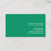 Plain Green Plastic Surgeon Business Card (Back)