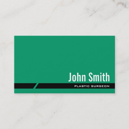 Plain Green Plastic Surgeon Business Card