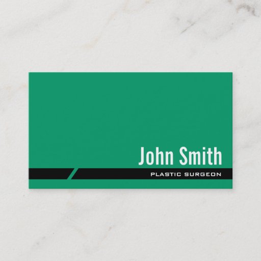 Customizable Plain Green Plastic Surgeon Business Card