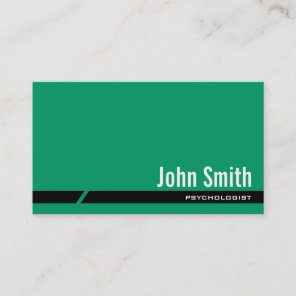 Plain Green Psychologist Business Card