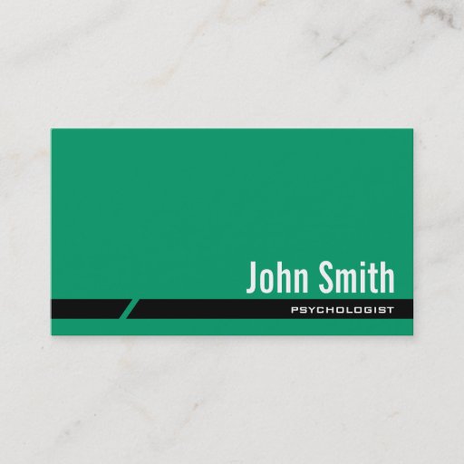 Customizable Plain Green Psychologist Business Card
