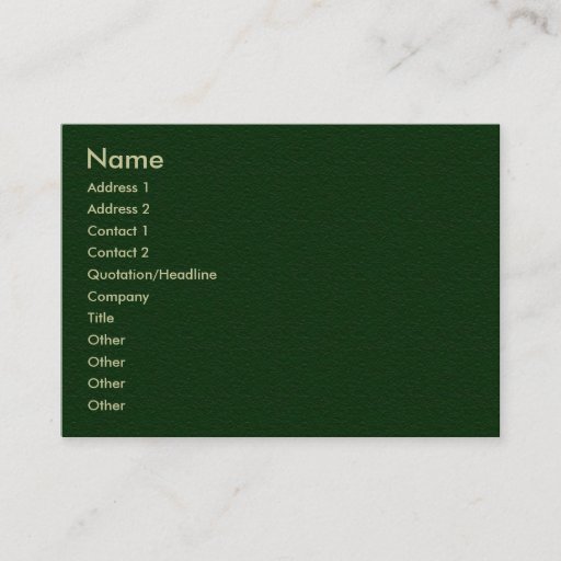 Customizable Plain Green Sandstone Profile Card Business Cards