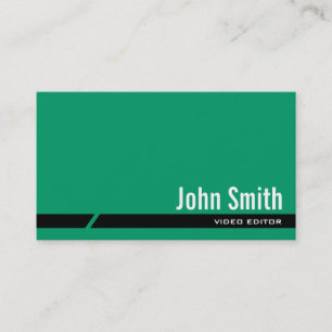 Plain Green Video Editor Business Card