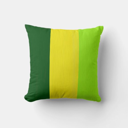 Plain green yellow lime retro stripes background 2 throw pillow