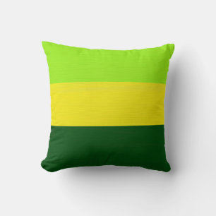 Plain green yellow lime retro stripes background throw pillow