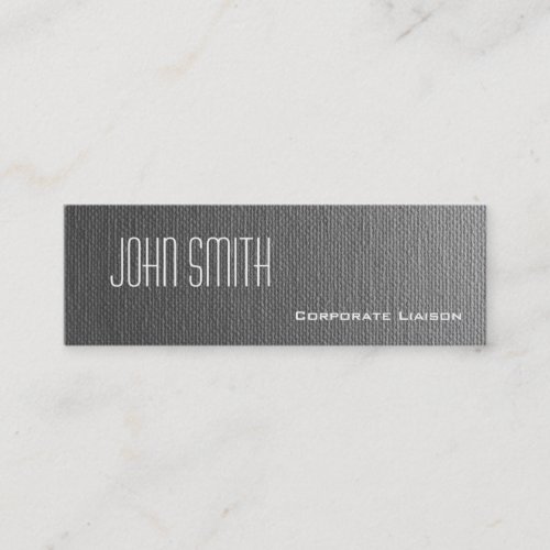 Plain Grey Canvas Slim Modern Business Cards