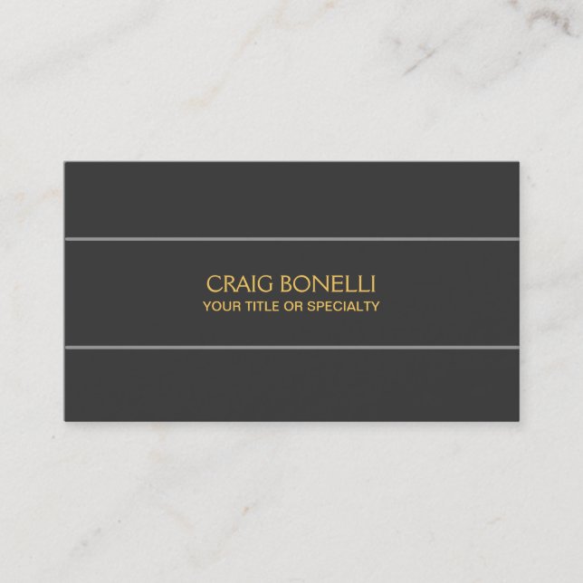 Plain Grey Gold Yellow Business Card (Front)