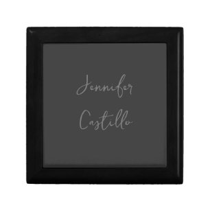 Plain Grey Minimalist Modern Calligraphy Gift Box